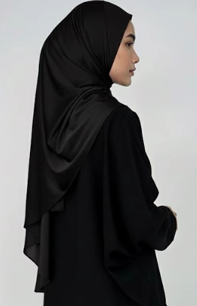 Hijab Jersey Premium Satiné Noir