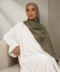 Hijab  Jersey Premium satiné Kaki Nelya