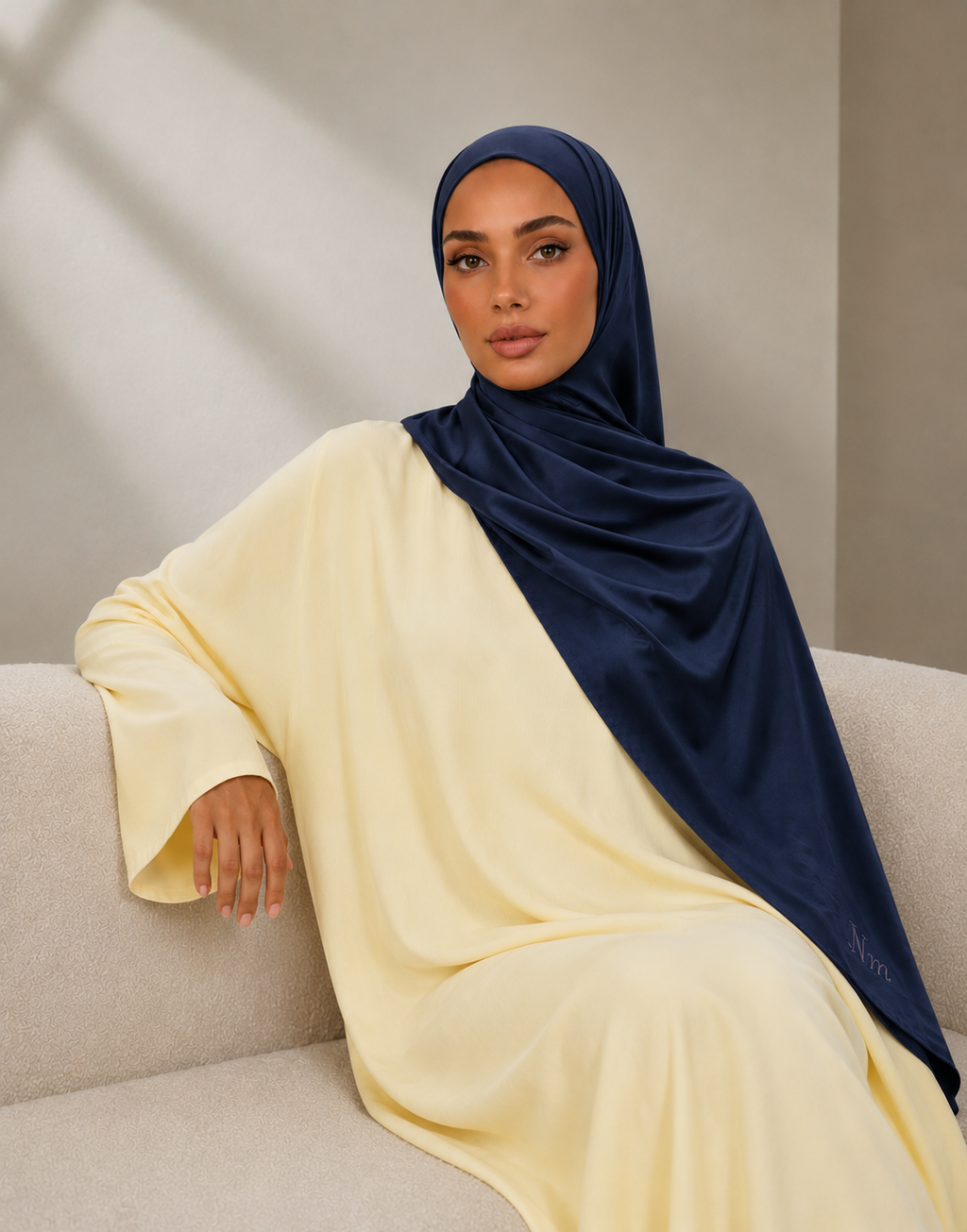 Hijab Jersey Premium Luxe mat- Bleu marine
