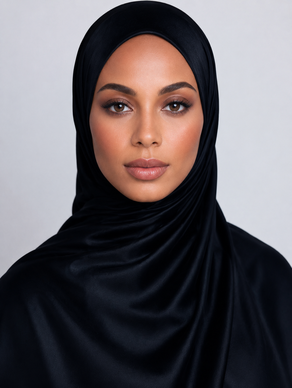 Hijab Jersey Premium Satiné Noir