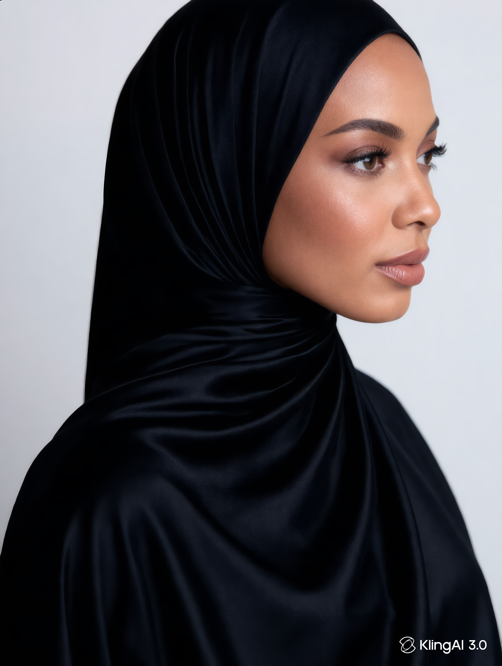 Hijab Jersey Premium Satiné Noir
